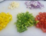 A picture of step 1 of Easter special vegetable rice.