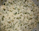 A picture of step 1 of Moringa jallof rice.