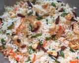 A picture of step 5 of Vegetable Fried Rice.
