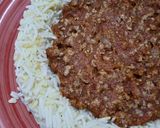Une image de l'étape 2 de Riz basmati au viande hachée et sauce tomate 🍅.