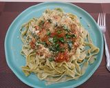Foto del paso 7 de la receta: Fettuccine de espinacas a la Machaca Sonora