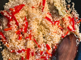 Calamares guisados con guarnición de arroz