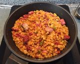 A picture of step 6 of Migas de Harina.