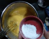 A picture of step 1 of Milkmaid Mango Cake.