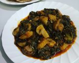A picture of step 11 of Palak Mushrooms Shimla Aloo Sabzi.
