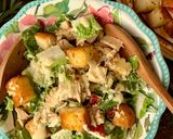 A picture of step 4 of Chicken Caesar Salad.