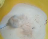 A picture of step 3 of Tiramisu Coffee Cake | No-Bake Cake | Marie biscuit Dessert.