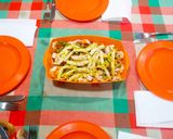 Foto del paso 7 de la receta Ensalada de tres judías, pollo, langostinos y mojo de naranja