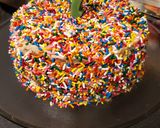 A picture of step 6 of Chocolate sprinkles birthday cake.