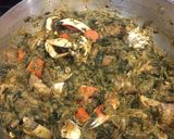 A picture of step 1 of Haitian légumes.