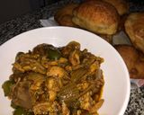 A picture of step 14 of Fried pita bread with chicken masala.