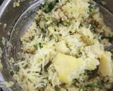 A picture of step 7 of Spinach,pumpkin and saffron bada with samak rice.