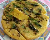 A picture of step 9 of Moong Dal Dhokla.