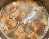 Hình bước làm 3 của món Cơm ngon nhà Huý 🏡: Thịt kho trứng cút - Canh khoai mỡ nấu thịt