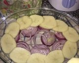 A picture of step 1 of Potato Dish with Chicken Giblets.