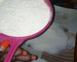 A picture of step 3 of Harriet Kisali's vanilla cake.