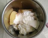A picture of step 1 of Potato mousseline with potato chips and beetroot potato dip.