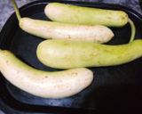 A picture of step 1 of Ghiya (Lauki)ky fry Chilkay.