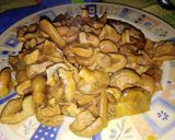 Foto del paso 5 de la receta: Cama de níscalos (rovellones) con hamburguesa de pescado