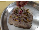 A picture of step 5 of Rose Burfi (without sugar).