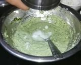 A picture of step 4 of Tricolour dhoklas.