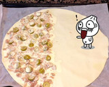 Foto del paso 3 de la receta: Empanada de atún y aceitunas con Nata y huevo tipo quiquet