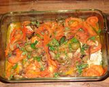 Foto del paso 6 de la receta: Lomo de pez gallo cubierto con verduras salteadas y champignones