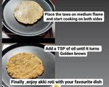 A picture of step 2 of Karnataka famous Akki ki roti with Hyderabadi paneer.
