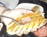 A picture of step 4 of Japanese noodle sandwich(yakisoba bread).