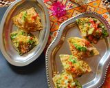 A picture of step 4 of Hummus pesto papad bites.