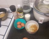 A picture of step 1 of Egg pudding (burnt suger!?).