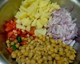 A picture of step 1 of Aloo chana ("chat").