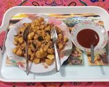 A picture of step 6 of FRIED SPICY DHOKLA.