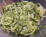 A picture of step 1 of Kuchisabishii wild 'shroom courgetti.