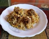 A picture of step 1 of Yakhani pulao.