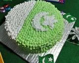A picture of step 2 of Flag cake.