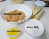 Foto del paso 1 de la receta: Merengue. Galleta, crema Pastelera y frutos secos. Canario Solé