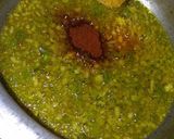 A picture of step 3 of Spinach Brinjal Potato Sabji.