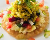 A picture of step 2 of Bhel Tacos.