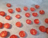 A picture of step 1 of Pasta with pistachio pesto and roasted tomatoes.