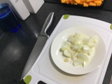 Crema vegana de zapallo, cebolla y zanahoria al curry