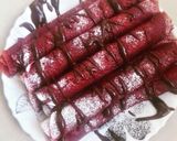 A picture of step 10 of Red Velvet Crepes With Chocolate Drizzle.