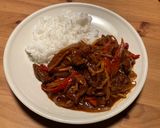Foto del paso 7 de la receta: Stir-fry de ternera con bambú y pimientos