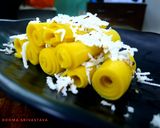 गुजराती रंगीली खांडवी(Gujarati rangeeli Khandvi recipe in Hindi) रेसिपी चरण 14 फोटो