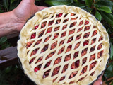 Pastel de arándanos rojos y nueces