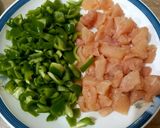 A picture of step 1 of Chicken and capsicum kabab 🍗🫑🫑.