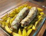 Фото кроку 5 до Запечений цукіні з мʼясом, картоплею та соусом 🥩.