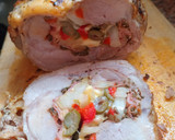 Foto del paso 7 de la receta: BONDIOLA RELLENA CON, PANCETA QUESO, Morrón, ACEITUNAS