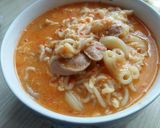 Foto langkah ke 9 dari resep Seblak Mie Makaroni Telur Sosis.