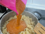 Pasta con salsa de verduras
